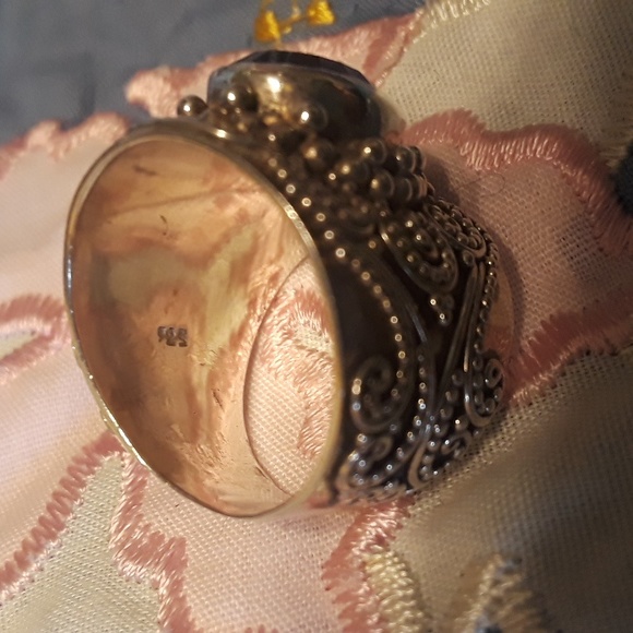 Mystic topaz Bali design Sterling silver teardrop ring sz 5.75 - Picture 11 of 12